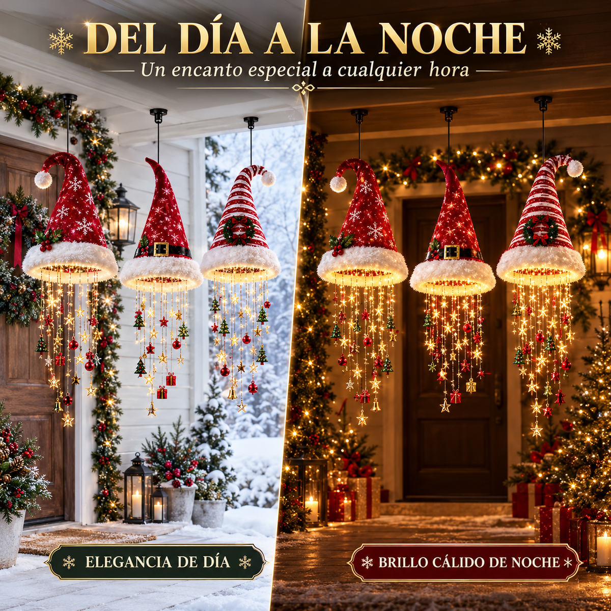 Lámpara Gorro de Papá Noel con Luces
