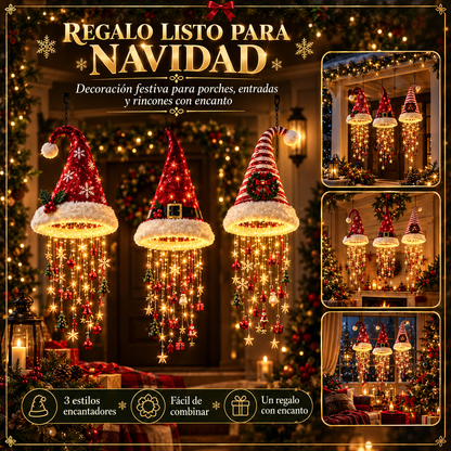 Lámpara Gorro de Papá Noel con Luces